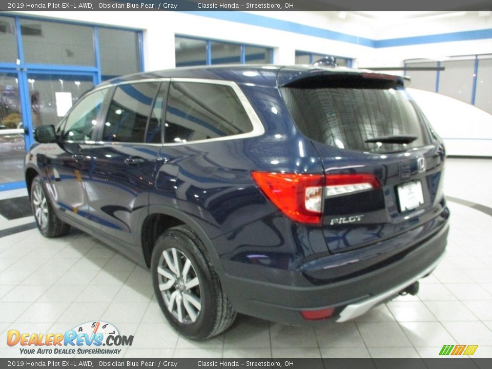 2019 Honda Pilot EX-L AWD Obsidian Blue Pearl / Gray Photo #9