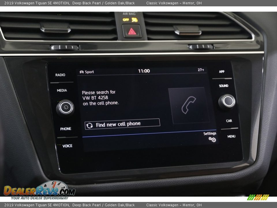 2019 Volkswagen Tiguan SE 4MOTION Deep Black Pearl / Golden Oak/Black Photo #11