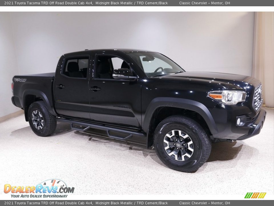 2021 Toyota Tacoma TRD Off Road Double Cab 4x4 Midnight Black Metallic / TRD Cement/Black Photo #1