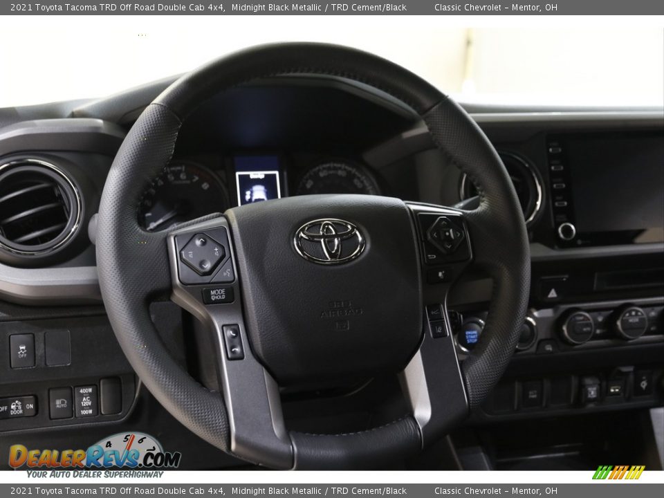 2021 Toyota Tacoma TRD Off Road Double Cab 4x4 Midnight Black Metallic / TRD Cement/Black Photo #7