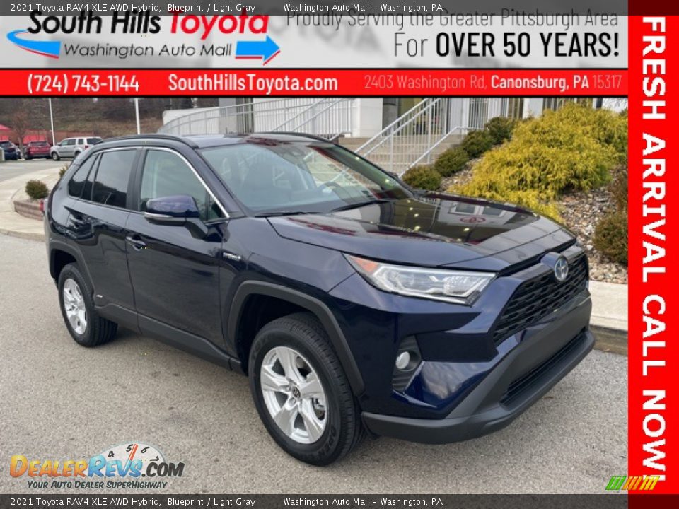 2021 Toyota RAV4 XLE AWD Hybrid Blueprint / Light Gray Photo #1