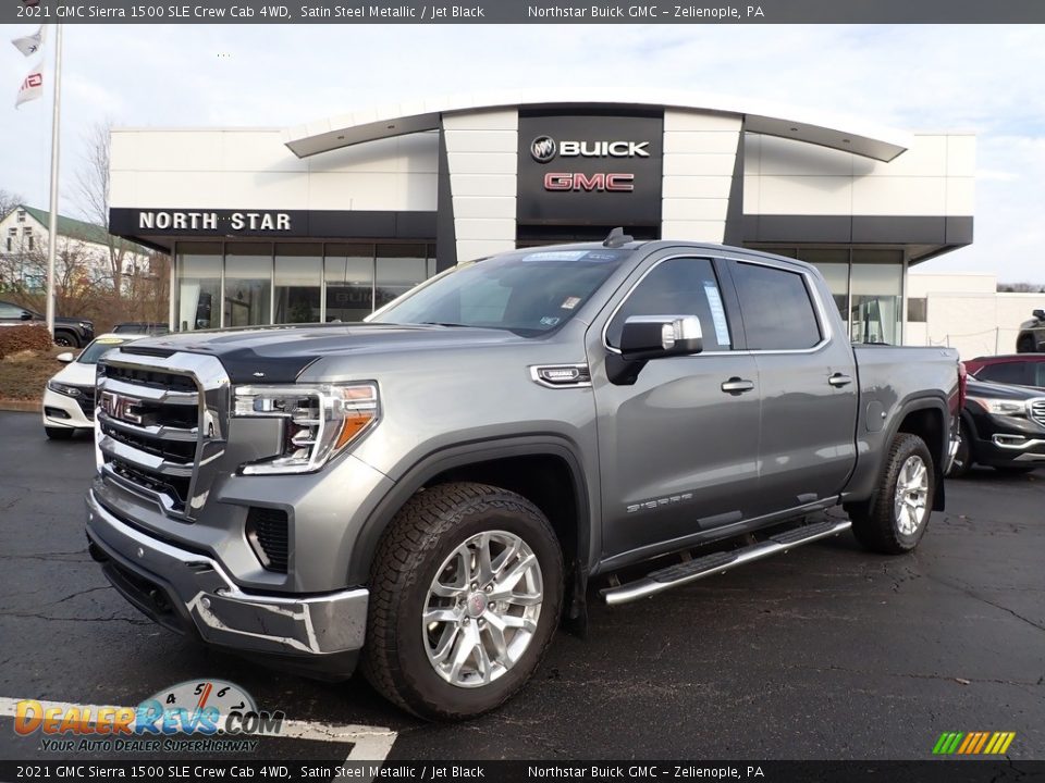 2021 GMC Sierra 1500 SLE Crew Cab 4WD Satin Steel Metallic / Jet Black Photo #1