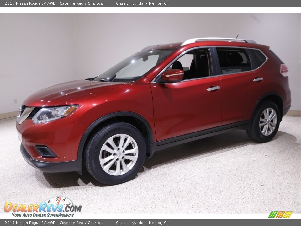 2015 Nissan Rogue SV AWD Cayenne Red / Charcoal Photo #3