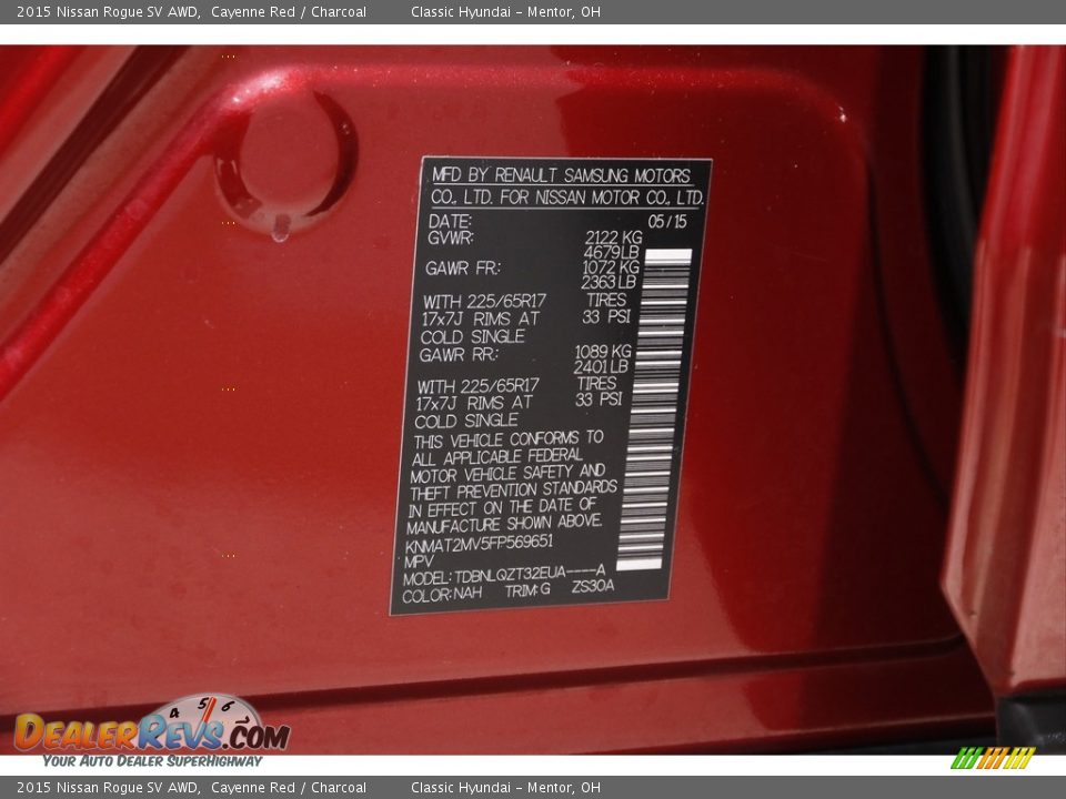 2015 Nissan Rogue SV AWD Cayenne Red / Charcoal Photo #19