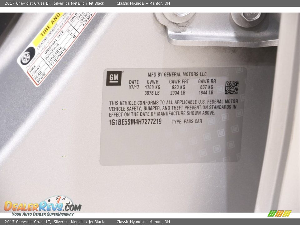 2017 Chevrolet Cruze LT Silver Ice Metallic / Jet Black Photo #19