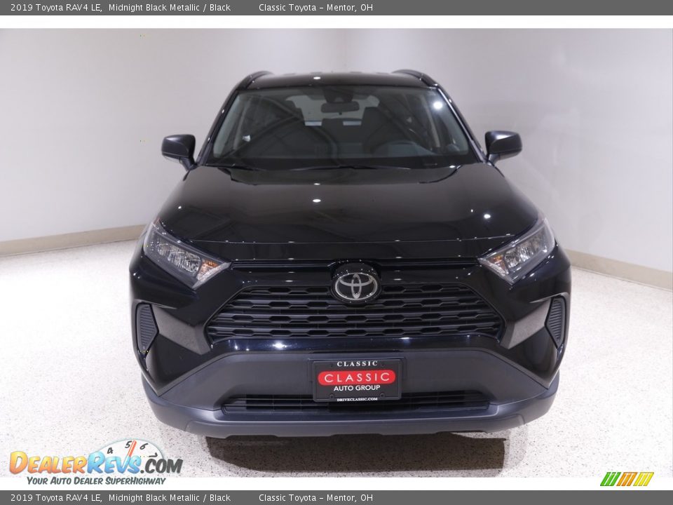 2019 Toyota RAV4 LE Midnight Black Metallic / Black Photo #2