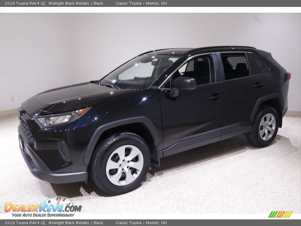 2019 Toyota RAV4 LE Midnight Black Metallic / Black Photo #3