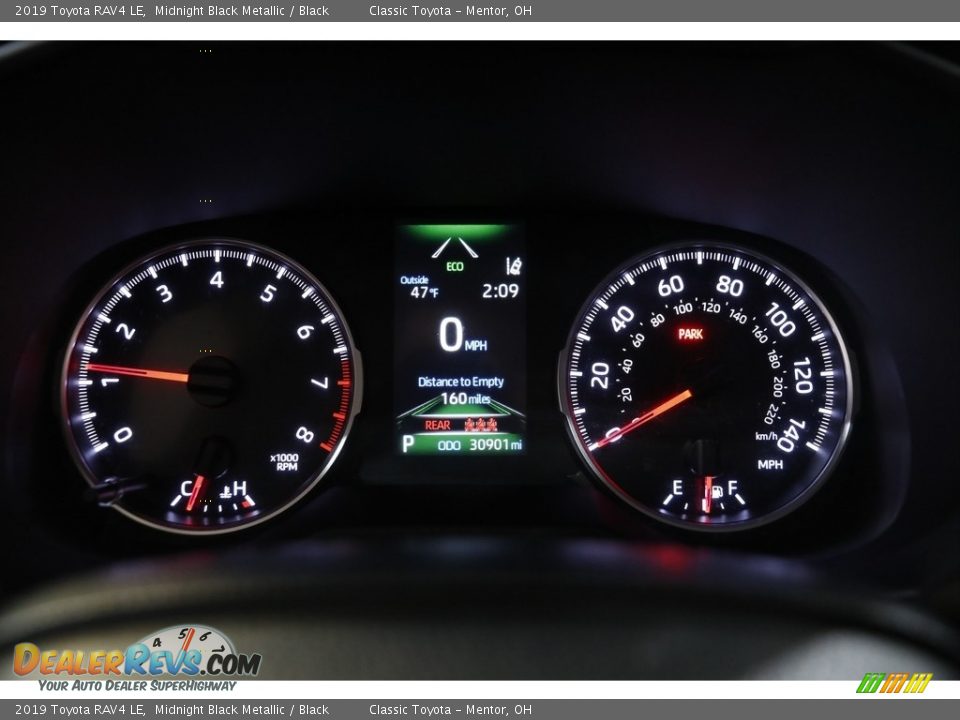2019 Toyota RAV4 LE Midnight Black Metallic / Black Photo #8