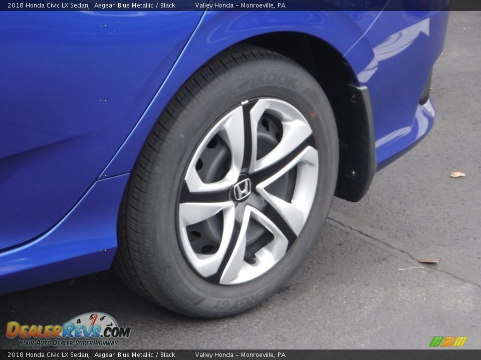 2018 Honda Civic LX Sedan Aegean Blue Metallic / Black Photo #3
