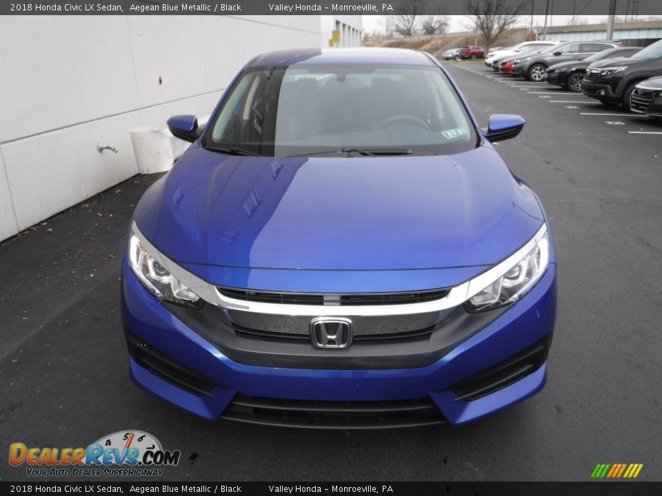 2018 Honda Civic LX Sedan Aegean Blue Metallic / Black Photo #4