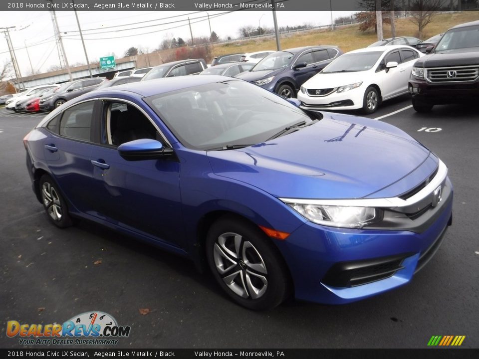2018 Honda Civic LX Sedan Aegean Blue Metallic / Black Photo #5