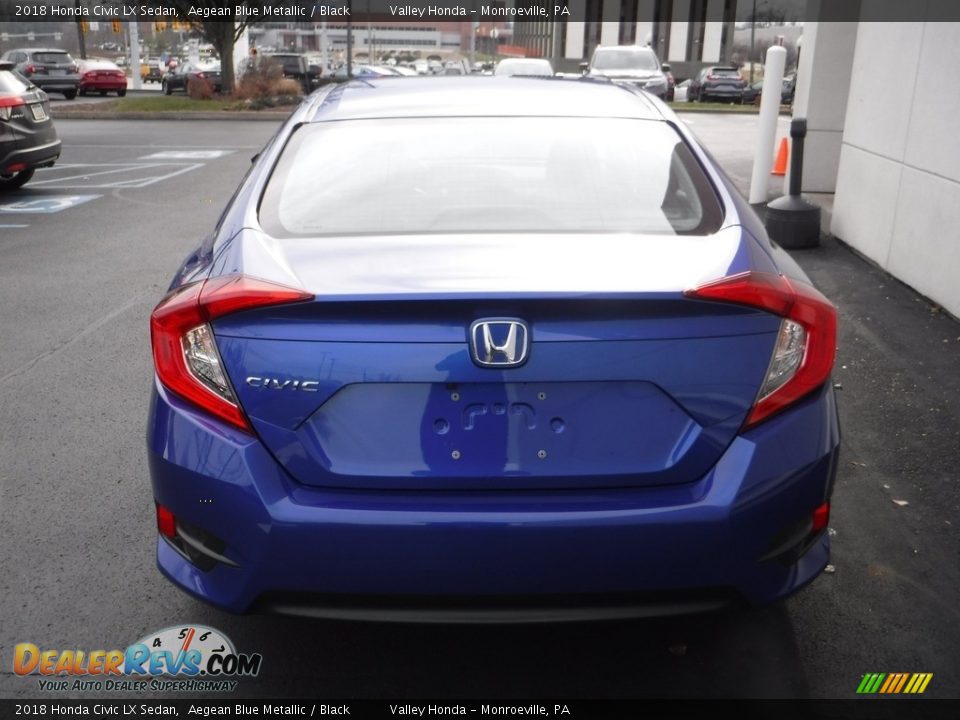 2018 Honda Civic LX Sedan Aegean Blue Metallic / Black Photo #6