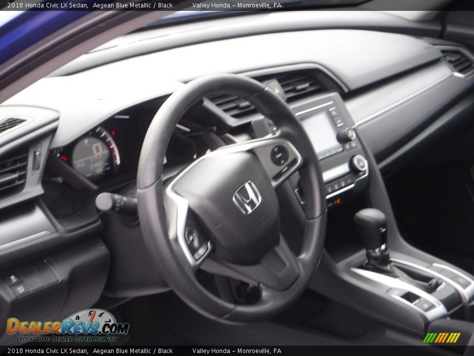 2018 Honda Civic LX Sedan Aegean Blue Metallic / Black Photo #7