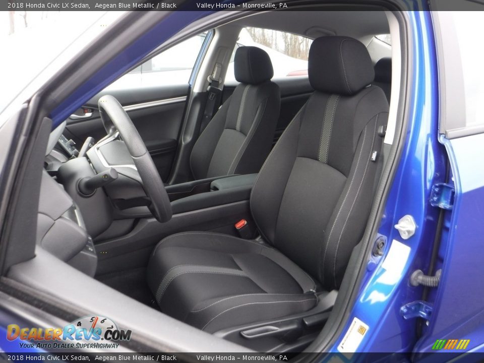 2018 Honda Civic LX Sedan Aegean Blue Metallic / Black Photo #8