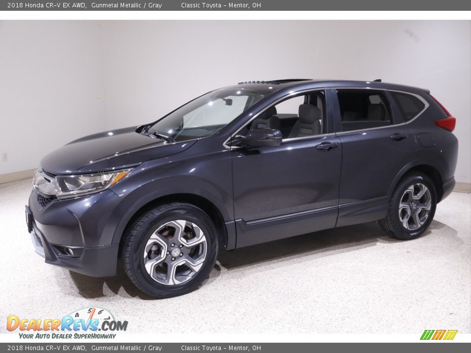 2018 Honda CR-V EX AWD Gunmetal Metallic / Gray Photo #3