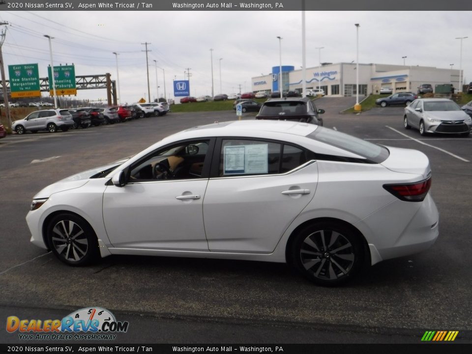 2020 Nissan Sentra SV Aspen White Tricoat / Tan Photo #7