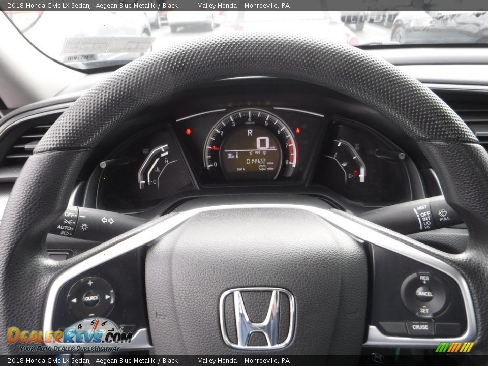 2018 Honda Civic LX Sedan Aegean Blue Metallic / Black Photo #15
