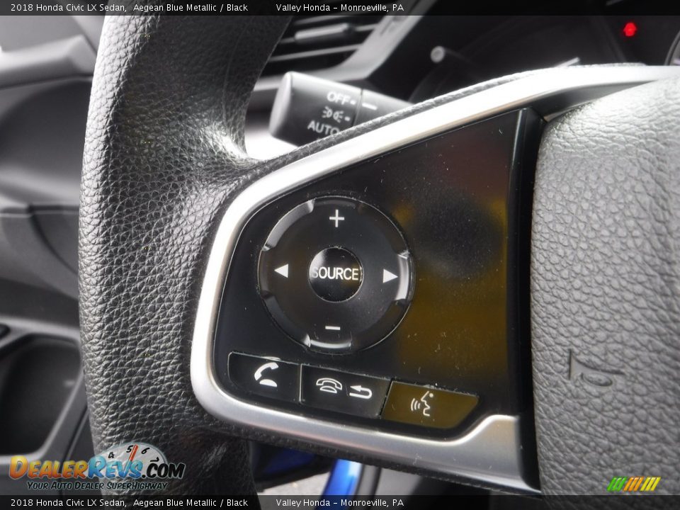 2018 Honda Civic LX Sedan Aegean Blue Metallic / Black Photo #16