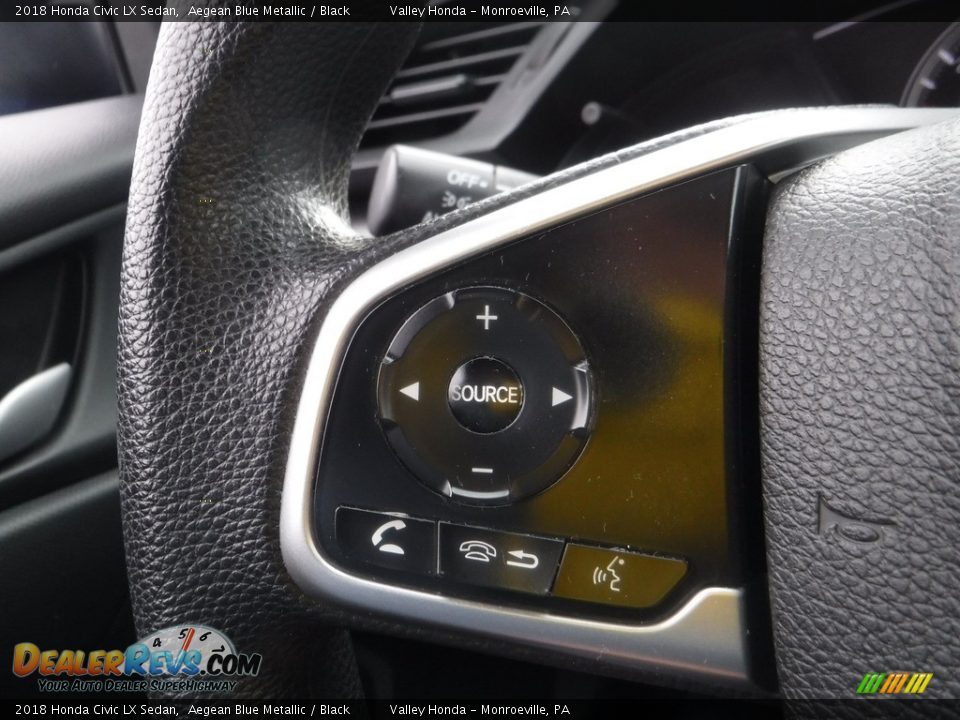2018 Honda Civic LX Sedan Aegean Blue Metallic / Black Photo #19