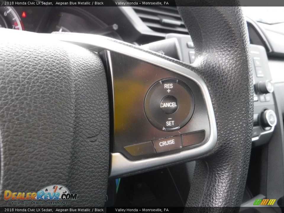 2018 Honda Civic LX Sedan Aegean Blue Metallic / Black Photo #20
