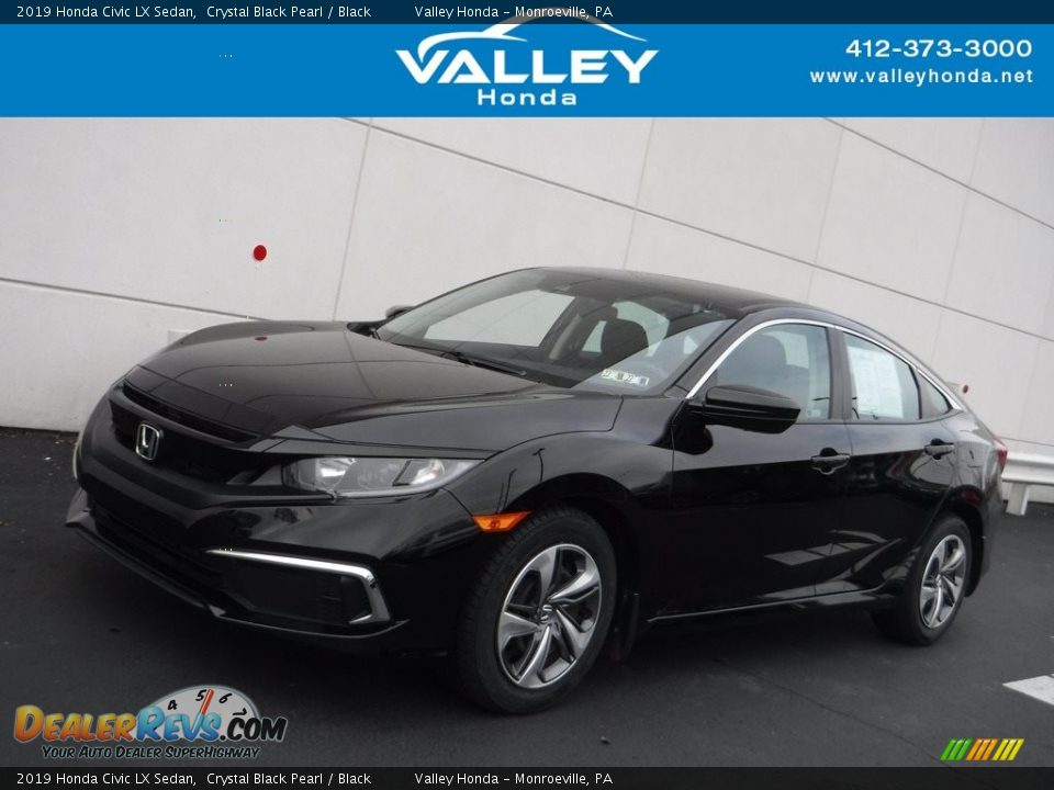 2019 Honda Civic LX Sedan Crystal Black Pearl / Black Photo #1