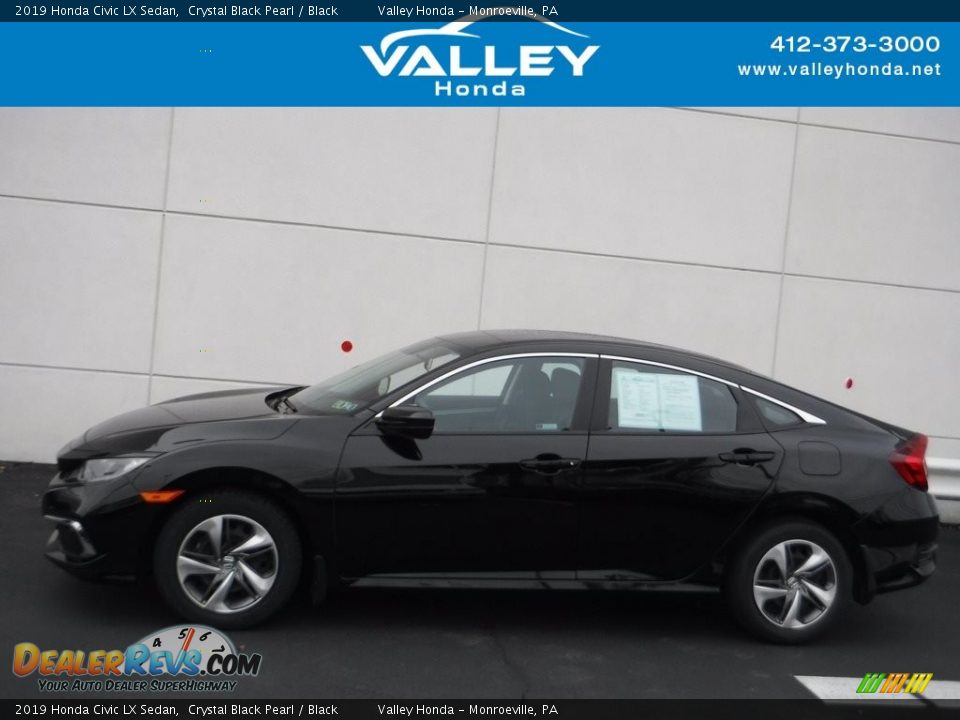2019 Honda Civic LX Sedan Crystal Black Pearl / Black Photo #2