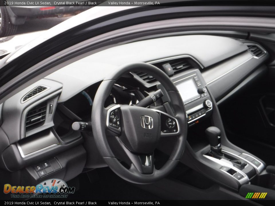 2019 Honda Civic LX Sedan Crystal Black Pearl / Black Photo #9