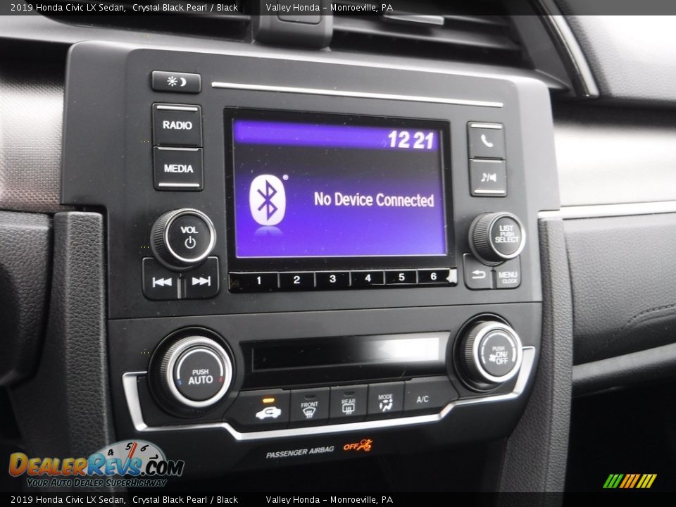 2019 Honda Civic LX Sedan Crystal Black Pearl / Black Photo #13