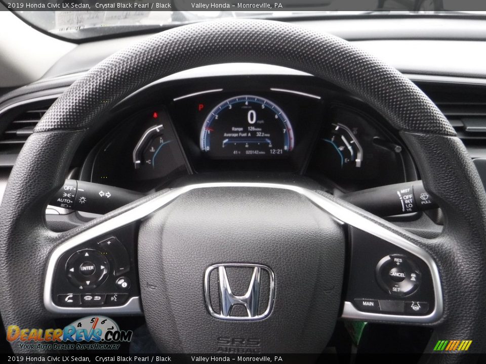 2019 Honda Civic LX Sedan Crystal Black Pearl / Black Photo #16