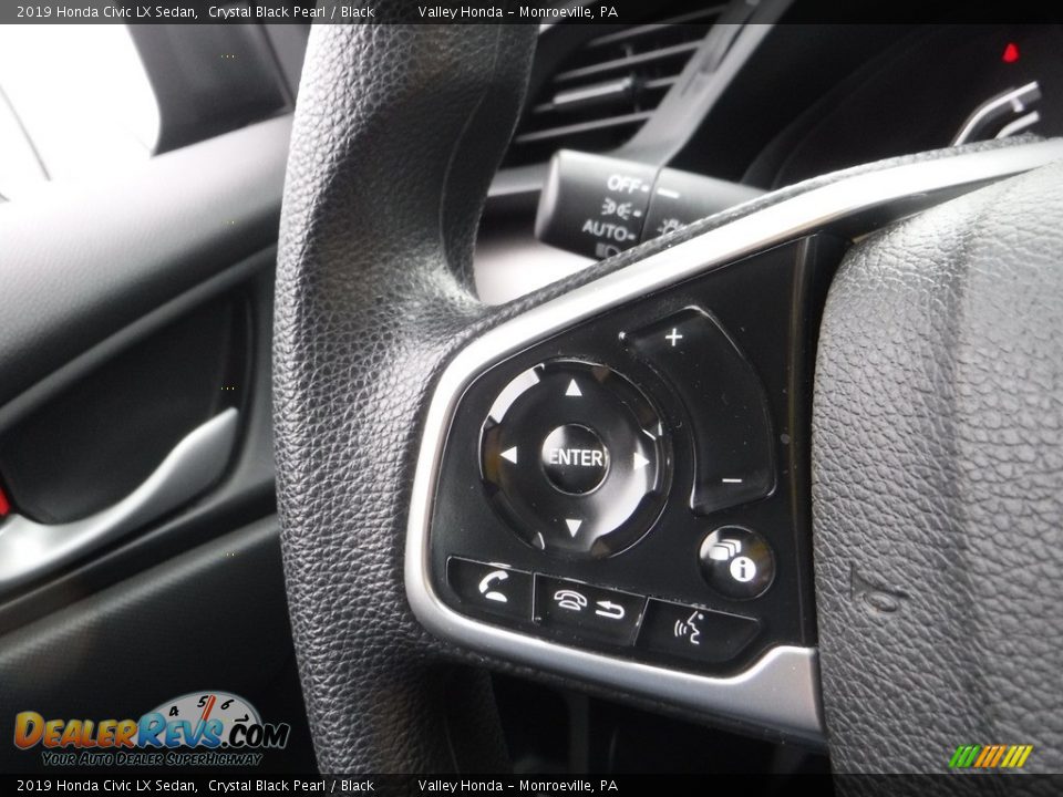 2019 Honda Civic LX Sedan Crystal Black Pearl / Black Photo #17
