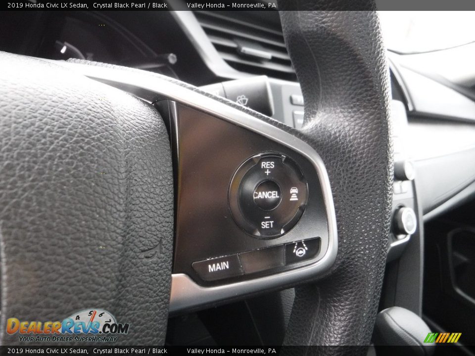 2019 Honda Civic LX Sedan Crystal Black Pearl / Black Photo #18