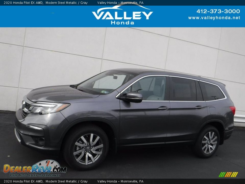 2020 Honda Pilot EX AWD Modern Steel Metallic / Gray Photo #2