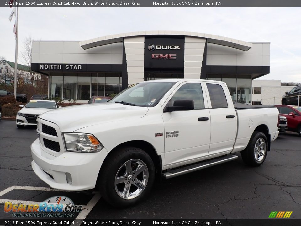 2013 Ram 1500 Express Quad Cab 4x4 Bright White / Black/Diesel Gray Photo #1