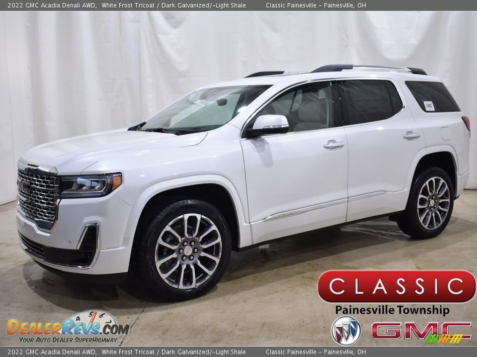 2022 GMC Acadia Denali AWD White Frost Tricoat / Dark Galvanized/­Light Shale Photo #1