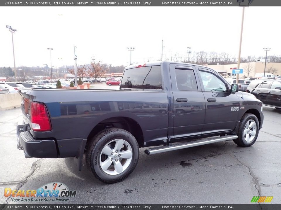 2014 Ram 1500 Express Quad Cab 4x4 Maximum Steel Metallic / Black/Diesel Gray Photo #8