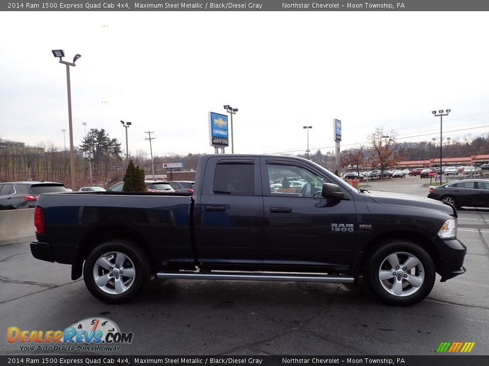 2014 Ram 1500 Express Quad Cab 4x4 Maximum Steel Metallic / Black/Diesel Gray Photo #9