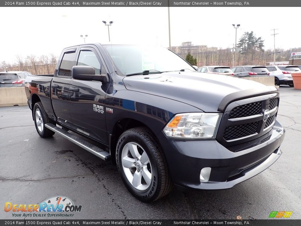 2014 Ram 1500 Express Quad Cab 4x4 Maximum Steel Metallic / Black/Diesel Gray Photo #10