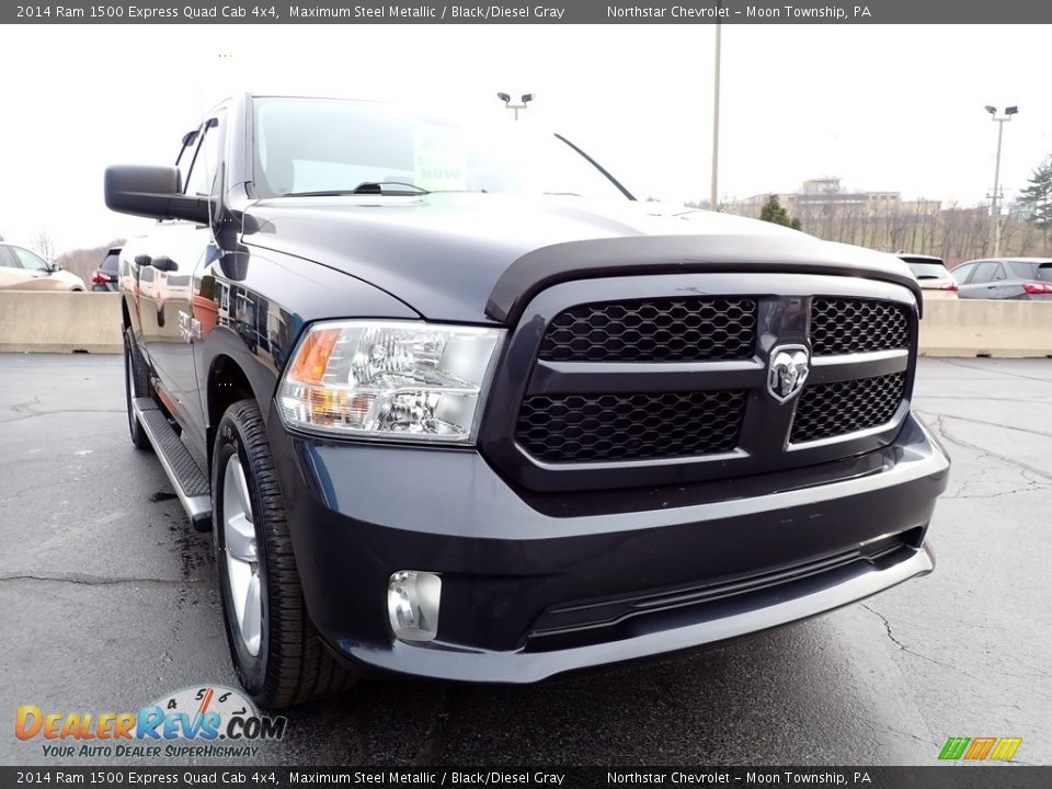 2014 Ram 1500 Express Quad Cab 4x4 Maximum Steel Metallic / Black/Diesel Gray Photo #11