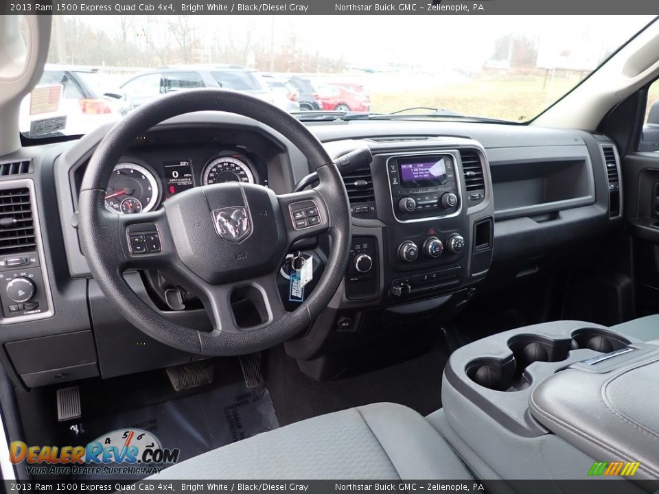 2013 Ram 1500 Express Quad Cab 4x4 Bright White / Black/Diesel Gray Photo #19