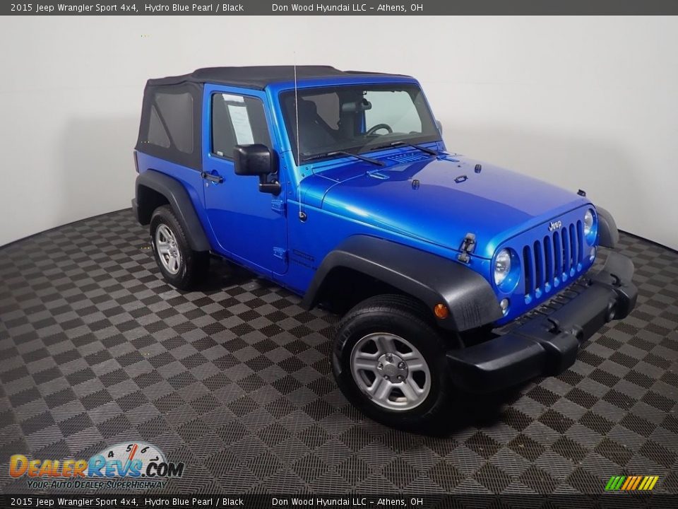 2015 Jeep Wrangler Sport 4x4 Hydro Blue Pearl / Black Photo #2