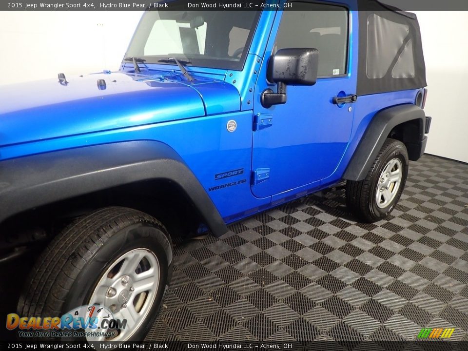 2015 Jeep Wrangler Sport 4x4 Hydro Blue Pearl / Black Photo #9