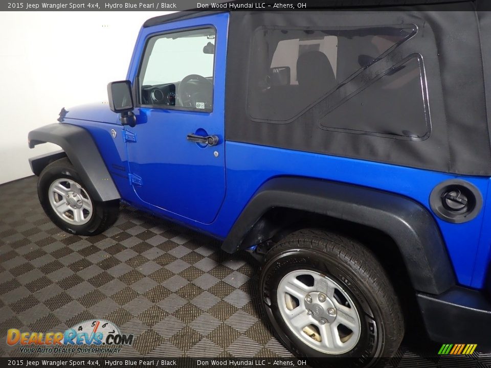 2015 Jeep Wrangler Sport 4x4 Hydro Blue Pearl / Black Photo #16