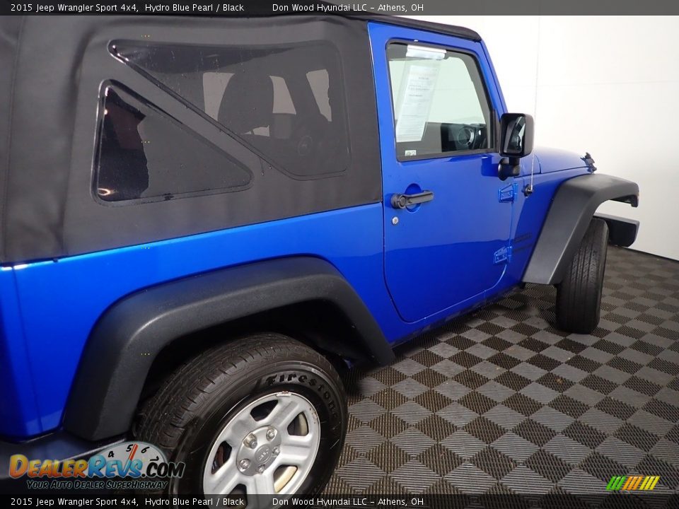 2015 Jeep Wrangler Sport 4x4 Hydro Blue Pearl / Black Photo #17
