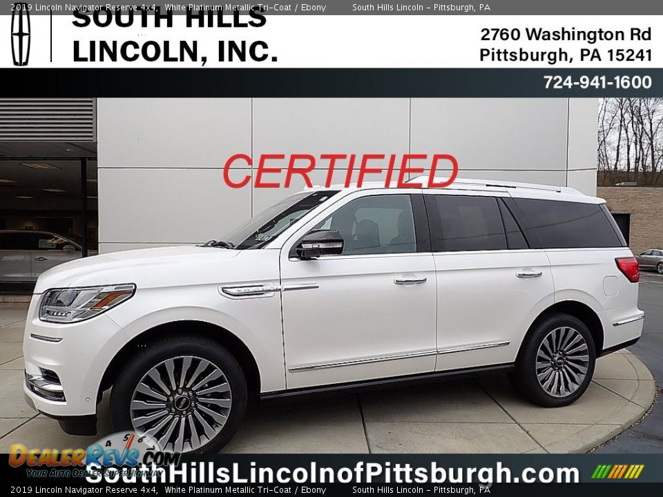 2019 Lincoln Navigator Reserve 4x4 White Platinum Metallic Tri-Coat / Ebony Photo #1