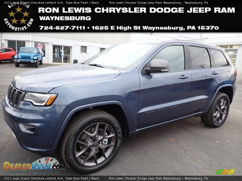 2021 Jeep Grand Cherokee Limited 4x4 Slate Blue Pearl / Black Photo #1