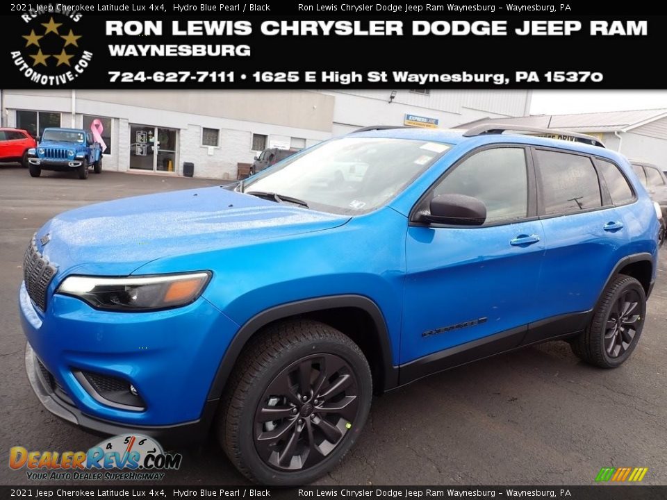 2021 Jeep Cherokee Latitude Lux 4x4 Hydro Blue Pearl / Black Photo #1