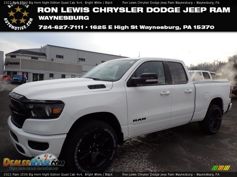 2022 Ram 1500 Big Horn Night Edition Quad Cab 4x4 Bright White / Black Photo #1