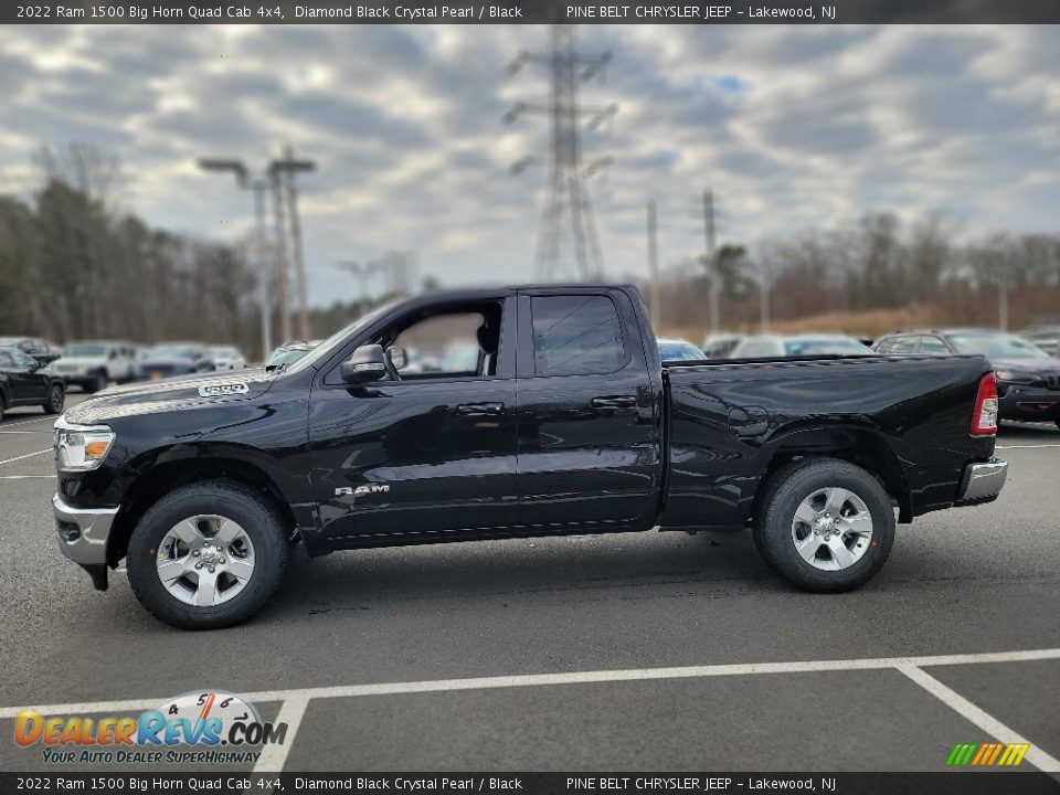 2022 Ram 1500 Big Horn Quad Cab 4x4 Diamond Black Crystal Pearl / Black Photo #3