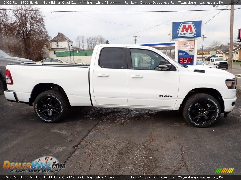 2022 Ram 1500 Big Horn Night Edition Quad Cab 4x4 Bright White / Black Photo #6