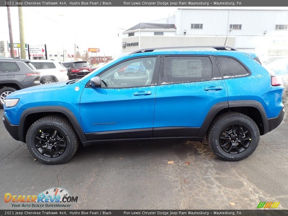 2021 Jeep Cherokee Traihawk 4x4 Hydro Blue Pearl / Black Photo #2